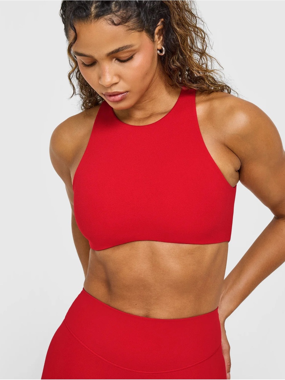 Oner Active High Neck Sports Bra in Red